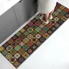 Alfombrilla de Baño Estilo Étnico Resistente al Barro para Puerta Alfombrilla Absorbente para Entrada Hogar Secado Rápido Suave Alfombrilla de Piso de Diatomeas Felpudo