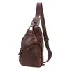Bolso de pecho de cuero de alta gama, bolso nuevo, venta al por mayor, bolso de pecho casual de moda para hombre, bolso de mensajero de cuero de capa superior, productos nuevos transfronterizos