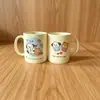 Caneca Cerâmica Cor Creme com Cinto de Vento Desenho Animado para Casal Copo de Leite Café da Manhã Aveia Copo de Café Copo de Água para Escritório