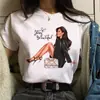 Camiseta Estampada de Moda para Mujer Mujer Nueva Camiseta Negra Femenina S