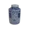 Tarro Cerámico Azul y Blanco con Patrón de Palabras Felices Tapa Tarro de Almacenamiento Tarro de Té Estilo Chino Hogar Decoración de Botella Calabaza con Palabras Felices