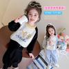Conjunto de Sudadera para Niñas Primavera y Otoño 2025 Nuevo Set de Dos Piezas de Dibujos Animados para Niños Moda Bebé Moda Lindo Trendy
