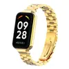 Adecuado para Correa de Reloj Redmi Band 2, Pulsera de Acero Inoxidable Sólido de Tres Eslabones, Correa de Reloj Metálica Smartband 8Active