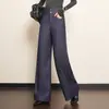 Calça Suit Elegante Solta Emagrecedora Linha A Cintura Alta Perna Larga Feminina Estilo Primavera/Outono 2026 Cobre os Quadris Emagrecedora Calça Reta