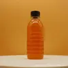 Garrafa de bebida descartável de 300ml em frasco menor, garrafa para chá gelado, garrafa de plástico PET para suco de cana com tampa