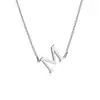 Anillo de Doble Hebilla de Venta Caliente Europea y Americana Collar de 26 Letras Mayúsculas A-Z Colgante de Letra Lisa Accesorios Fabricante de Origen