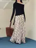 Lalaglw Viajante do Tempo Estilo Gentil e Elegante Saia Xadrez Emagrecedora para Mulheres Início da Primavera
