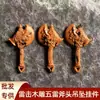 Madeira de Jujuba Natural Atingida por Raio Escultura Machado de Cinco Trovões Pingente Acessório Ornamento para Pendurar Joia Taoísta DIY Colar Artesanal Pingente de Bolsa