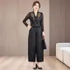 Camisa de seda anti-envejecimiento para madre con patrón craquelado, garantizada en calidad, nuevo top de malla bordada para mujer primavera/otoño, tacto de alta gama