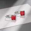 Temperamento transfronterizo pequeño fresco incrustado circonita cuadrada diamante hebilla de oreja simple dulce aretes de diamantes completos joyería para la oreja hebilla de oreja cobre versión coreana