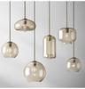 Lámpara de araña pequeña con bola de cristal nórdica para restaurante, bar, tienda, diseño decorativo, luz artística de lujo, lámpara de un solo cabezal, iluminación