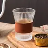 Taza de Agua de Cintura de Órgano Suministro Taza de Café de Vidrio con Rayas Verticales Taza de Té con Leche Taza de Jugo Taza de Bebida Taza Publicitaria de Regalo