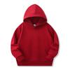Sudadera con capucha de rizo para niños de Primavera y Otoño con bolsillo de parche para estudiantes de primaria y jardín de infantes, top de color liso, uniforme de clase personalizado con impresión de logotipo
