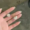 Pendientes de Gancho con Borlas Blancas de Flor de Hada de Primavera Lujo Accesible Nicho Pendientes de Gama Alta Pendientes Únicos y Hermosos para Mujer Pendientes