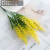 Planta Verde Artificial Lavanda de 5 Ramas Flor Artificial Aterciopelada Boda Foto Estilo Pastoral Espiga de Trigo Flor Falsa Decoración Sala de Estar Hogar