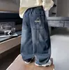 Q269 Ropa de Otoño para Niños Jeans de Pierna Curva Nuevo Fresco Atractivo Pantalones Casuales para Bebés Pantalones Largos de Moda para Niños Primavera y Otoño