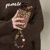 Funda de teléfono de dibujos animados con estampado de leopardo para Apple 17pm, iPhone 18, linda 16, gamuza 14, pulsera 15, ventana grande