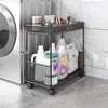 Estantería de almacenamiento junto a la lavadora, estantería de almacenamiento de varios niveles móvil de pie para baño y tocador, estantería de almacenamiento para detergente de lavandería para balcón