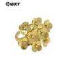 MR038 Anel Aberto Diário para Meninas com Design de Flor Ma Ying Dan Vibrante Conjunto Dourado e Prateado com Pequenos Zircônias Coloridos