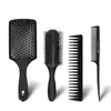 Kit de pente de corte de cabelo especial transfronteiriço de quatro peças para salão, pente com almofada de ar, pente de cauda pontuda, pente de rolo, preto