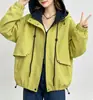Moda Otoño 2026 Versátil Chaqueta con Capucha y Cremallera para Mujer, Corte Holgado, Adelgazante, Gabardina Casual Elegante para Mujer