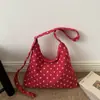 Bolsa de Ombro Tote Grande Capacidade Design de Nicho Minimalista Moda Versátil Bolinhas Preto e Branco Verão 2026