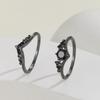 Estilo europeo y americano moda de alta gama accesorios de baile corona hueca anillo noble reina abanico combinación anillo de pareja