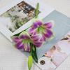 2 cabeças de lírio defumado 3D ramos altos lírio flores artificiais decoração de fileira de salão de casamento flores falsas enfeites para casa flores