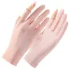 Guantes de Seda de Hielo para Mujer de Verano con Protección Solar de Dos Dedos para Conducir Finos Transpirables Guantes de Pantalla Táctil de Dedo Completo para Ciclismo y Vehículos Eléctricos