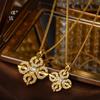 Tienda de oro Puzuo mismo estilo oro accesorios DIY cruz completa vajra mazo colgante collar lujo ligero todo-partido apilado usar mujeres
