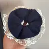 Color Café Gris Encaje de Alta Gama Doble Capa Goma para el Cabello Estilo Coreano Lazo para el Pelo Moño Accesorio para el Cabello para Mujeres