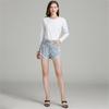 Outono e Inverno 50 Fios Algodão Mercerizado Seda Camiseta Básica Branca Feminina Manga Longa Pulôver Simples Slim Gola Redonda Camiseta para Usar por Baixo