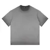 Camiseta de manga corta pesada 230g de algodón puro desgastada hombro caído todo algodón degradado bicolor holgada extragrande transfronteriza
