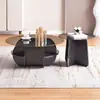 Popular Mesa de Café de Cristal Nórdica de Lujo Ligero Moderna Simple Pequeño Apartamento Sala de Estar Redonda Grande y Pequeña Mesa Lateral para Balcón de Celebridad de Internet