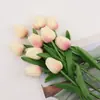 Tulipán de Simulación PU Sintético Flor Artificial Soportes Colores Boda Decoración Suave Fábrica de Arte Floral Suministro al por Mayor