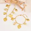 Collar de Perlas Azules con Forma de Corazón y Gota de Agua, Pulsera, Joyería Transparente con Patrón de Corazón de Melocotón Retro, Sin Desvanecimiento, para Mujeres