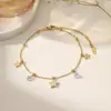 [Acero de titanio de cuerpo entero] 100 pulseras Europa y Estados Unidos 18k no se decoloran mujeres simple Joker ins moda personalizada joyería de mano