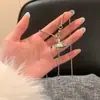 Colar Longo Ajustável com Pingente de Laço Estilo Coreano para Mulheres, Corrente Versátil Simples e Única para Suéter, Acessório de Pescoço Choker