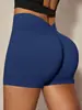 Pantalones de yoga de tres cuartos transfronterizos para mujer, shorts de fitness de cintura alta que levantan los glúteos, pantalones cortos ajustados para deportes al aire libre, running, sin costuras, efecto durazno