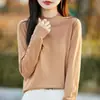 Blusa de Malha Fina com Costela Pequena de Gola Meia-Alta Feminina Camada Base Primavera Outono Slim Fit Valoriza a Figura Versátil Para Usar por Dentro ou por Fora Malha Top Feminino Tendência