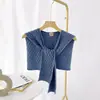 Chal Pequeño para Hombro de Habitación con Aire Acondicionado de Verano Bufanda Tejida para Protección del Cuello de Mujer Primavera y Otoño Delgada Versátil Celebridad de Internet Camisa