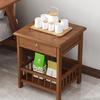 Estante de almacenamiento de madera maciza para el hogar, estante de almacenamiento de piso simple, carrito de cocina de múltiples capas, estante de almacenamiento para sala de estar, estante de té