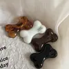 Pinza para el pelo de hueso estilo coreano con textura de café con leche para niña, pinza de una palabra linda, nuevo pinza de pico de pato para flequillo lateral, accesorio para el pelo para mujer