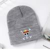 Comércio Exterior Peça Única Chapéu de Tricô Bordado Transfronteiriço Anime Chapéu de Lã Bordado Gorro Caveira Chapéu de Tricô Bordado