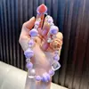 Cadena para Teléfono Móvil, Llavero de Estrella de Cinco Puntas con Cuentas, Cuentas Luminosas Lindas, Colgante para Bolso, Llavero de Coche, Pequeño Regalo para Parejas