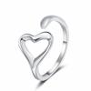 Anillo de Amor Estilo Europeo y Americano para Mujer Lujo Ligero Simple Personalizado Versátil Abierto Ajustable Anillo de Dedo en Forma de Corazón Suministro Transfronterizo
