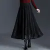 Falda de Encaje Floral Línea A para Mujer, Nuevo Estilo Otoño 2026, Cintura Alta, Cubre Cadera, Falda Evasé, Falda Larga Elegante y a la Moda