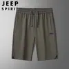 Pantalones cortos casuales de punto JEEPSPIRIT para hombre, nuevo estilo de verano, mezcla de algodón fina, tejido de punto, elásticos, de longitud de 5 puntos