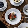 Louça de Cerâmica Branca Pura Simples Restaurante Hotel Uso Doméstico Prato Raso Prato Tigela de Cerâmica para Arroz Prato de Sopa Prato de Apresentação para Salada de Frutas