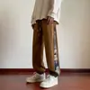 Pantalones Bordados de Moda Nacional para Hombre Primavera y Otoño Pierna Suelta Pantalones Deportivos Marca de Moda Estilo Americano Ropa de Trabajo Pantalones Casuales para Hombre